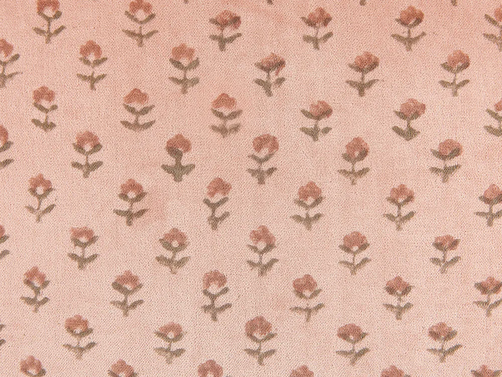 Dekokissen 2er Set RUMHORA 45 x 45 cm Samtstoff Rosa Blumenmuster_838213