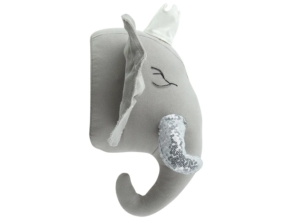 Wanddekoration für Kinder Elefant TANTOR Baumwolle 33 cm Grau_848319
