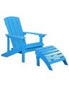 Gartenstuhl ADIRONDACK mit Fußstütze Blau