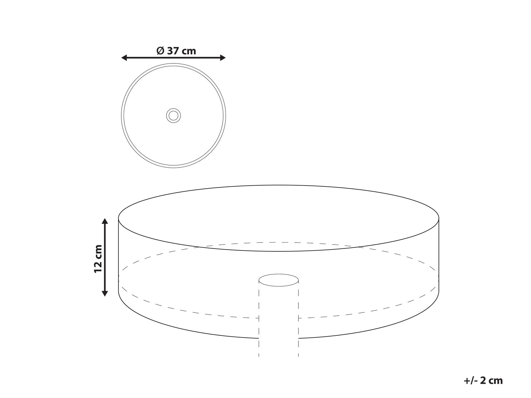 Aufsatzwaschbecken GUDAR ⌀ 37 cm Keramik Grauer Betoneffekt_923356