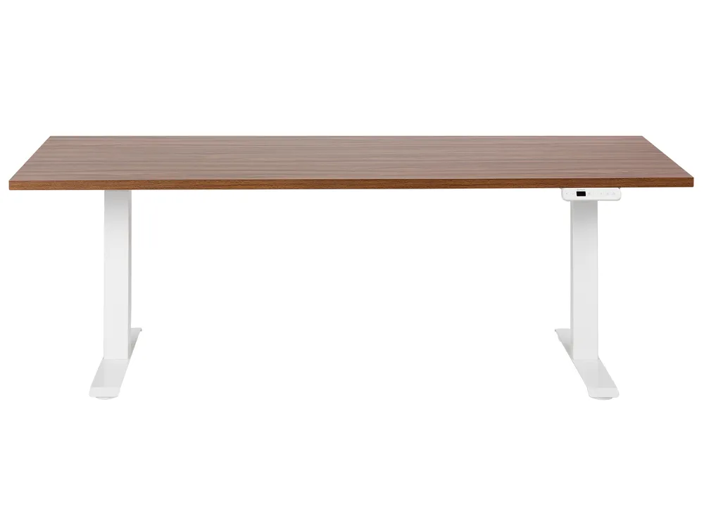Schreibtisch elektrisch höhenverstellbar DESTINES 180 cm 80 cm Braun / Weiß_899404