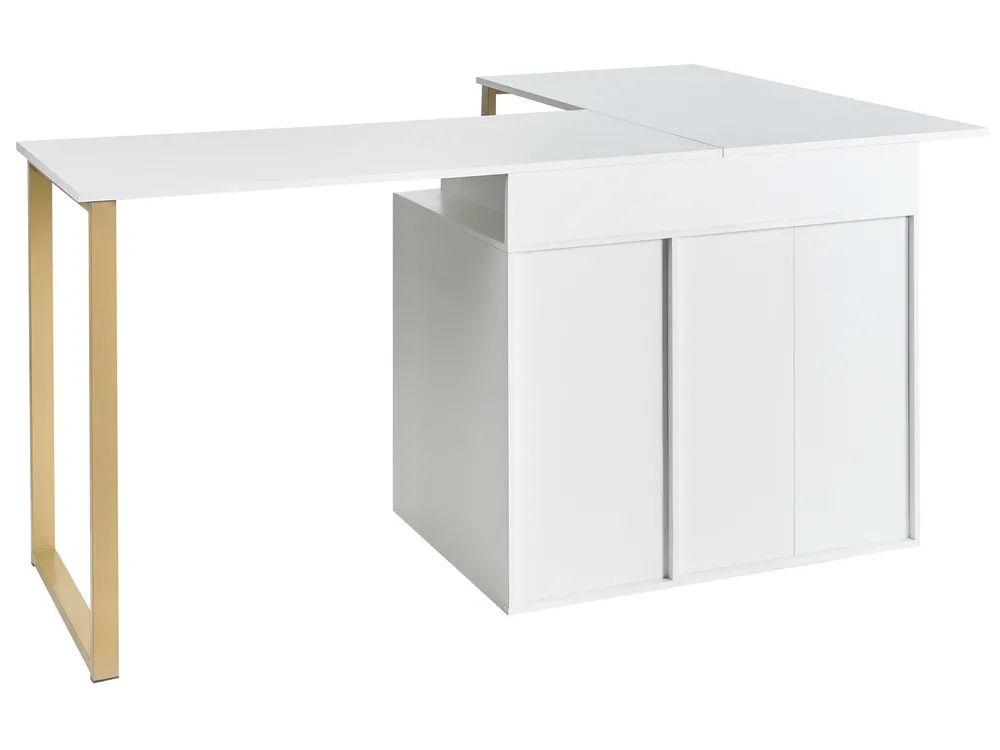 Adjustable Desk ASHMORE 165/220 cm 55 cm White_1053988