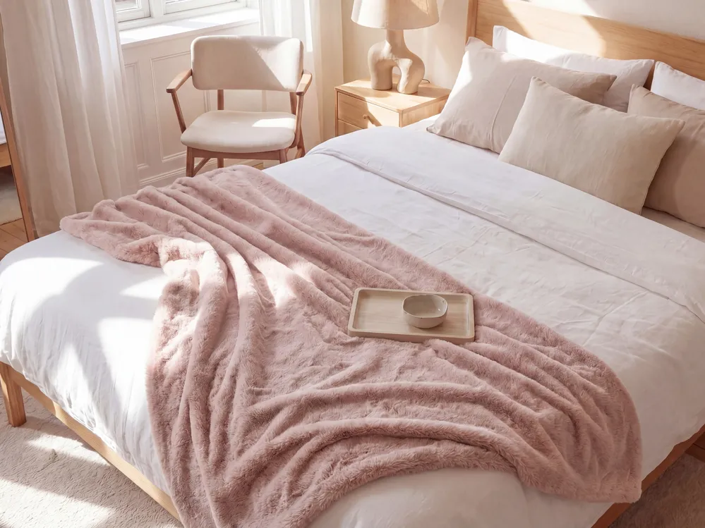 Kuscheldecke CHAAB 200 x 220 cm Rosa