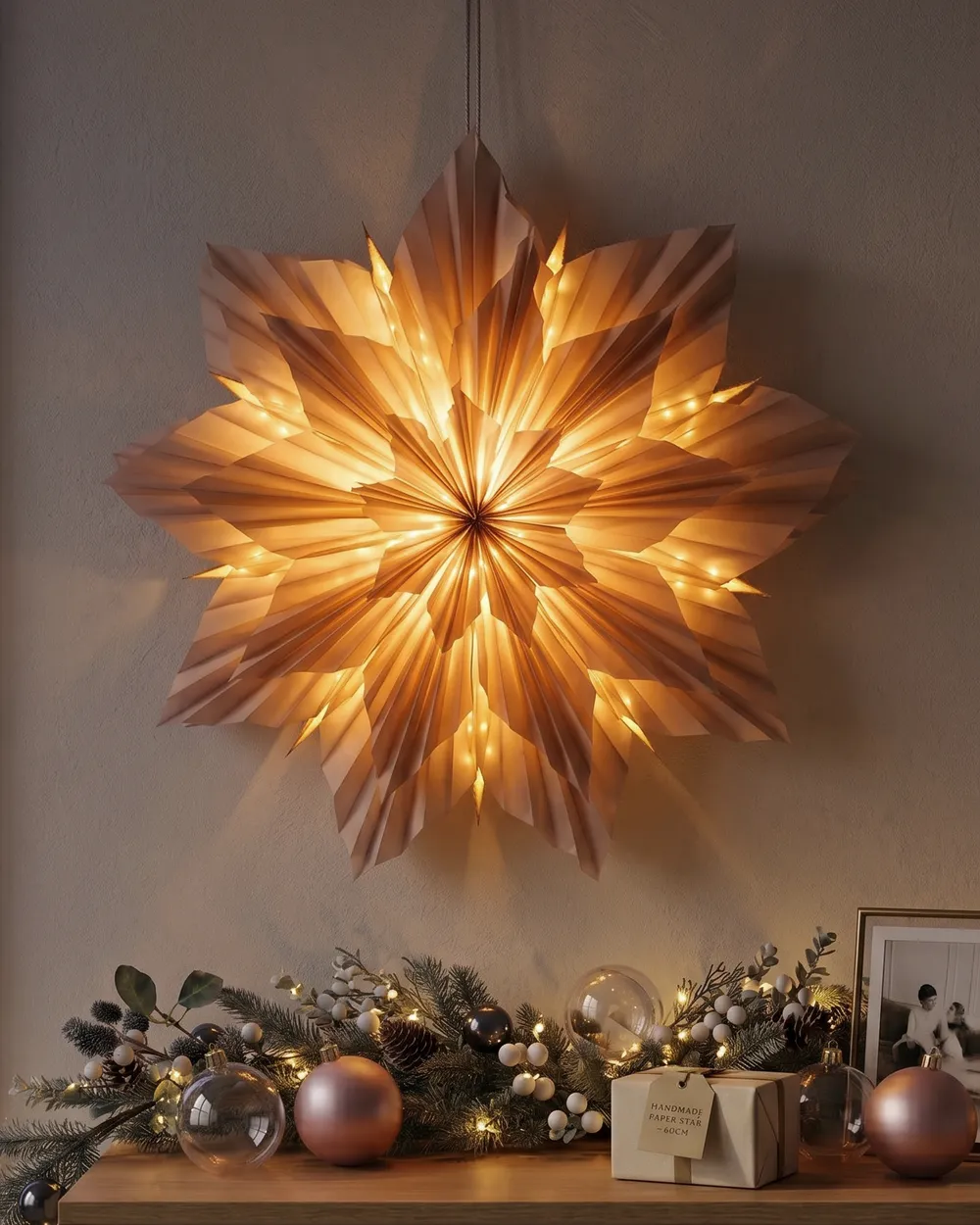 Weihnachtsdekoration OSTERAN 59 cm Stern Rosa_1115428