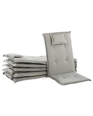 Set mit 6 Stühlen und Sitzkissen JAVA Akazienholz Taupe_804141