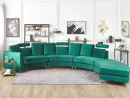 Curved Sofa 7 Seater ROTUNDE Velvet Dark Green_793577
