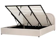 Ottoman Bed QUILLIEN Chenille Light Beige 180 x 200 cm (EU Super King)_989532