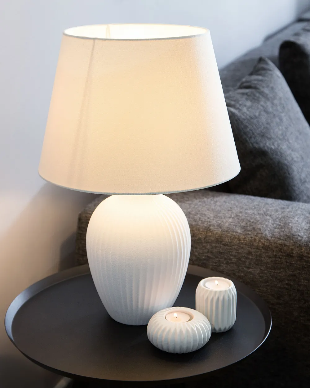 Tischlampe FERGUS Keramik Weiß