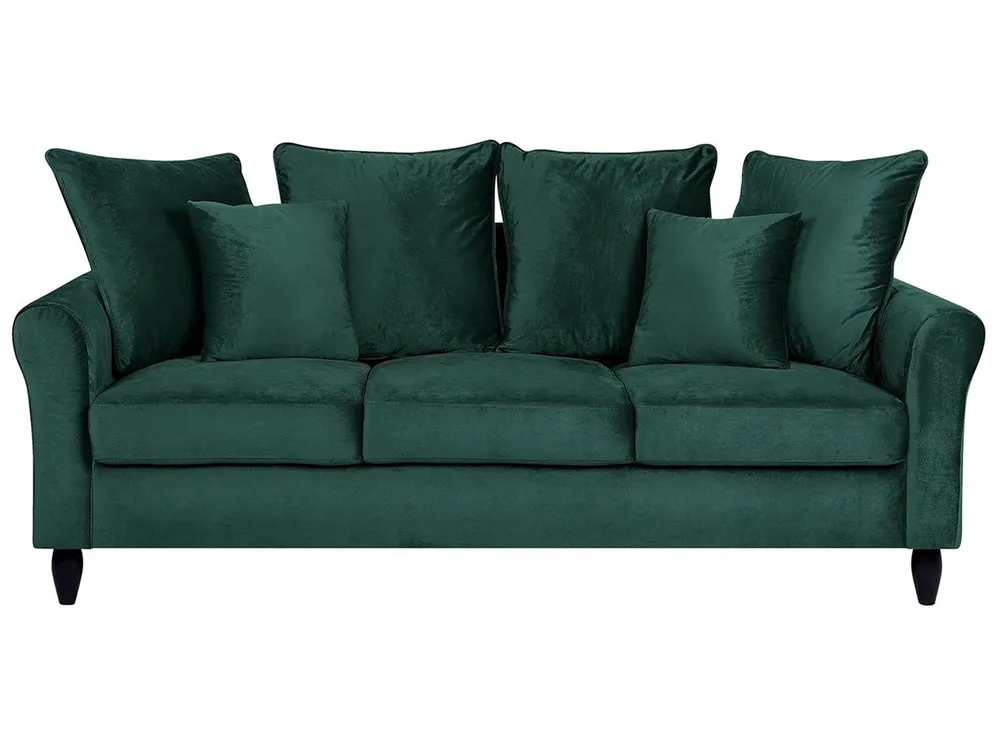Sofa 3-Sitzer BORNHOLM Samtstoff Dunkelgrün