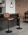 Set mit 2 Barhockern TILTON drehbar Kunstwildleder Braun