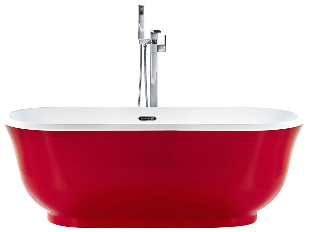 Freistehende Badewanne TESORO 170 x 77 cm Rot