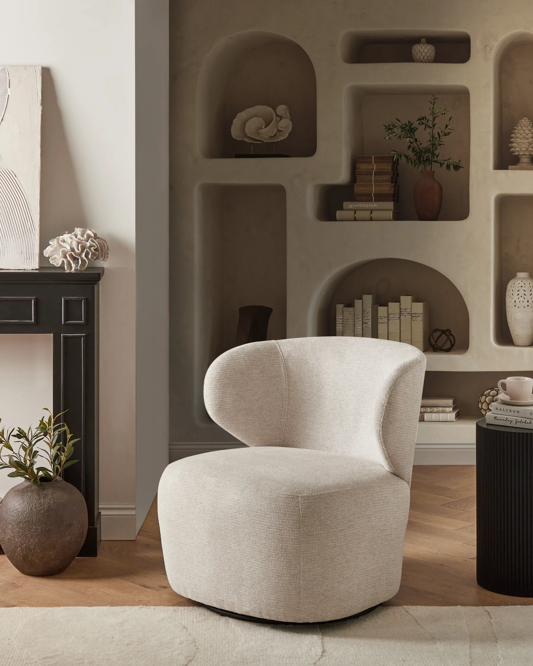 Drehsessel ALVDAL Stoff Beige_1001116