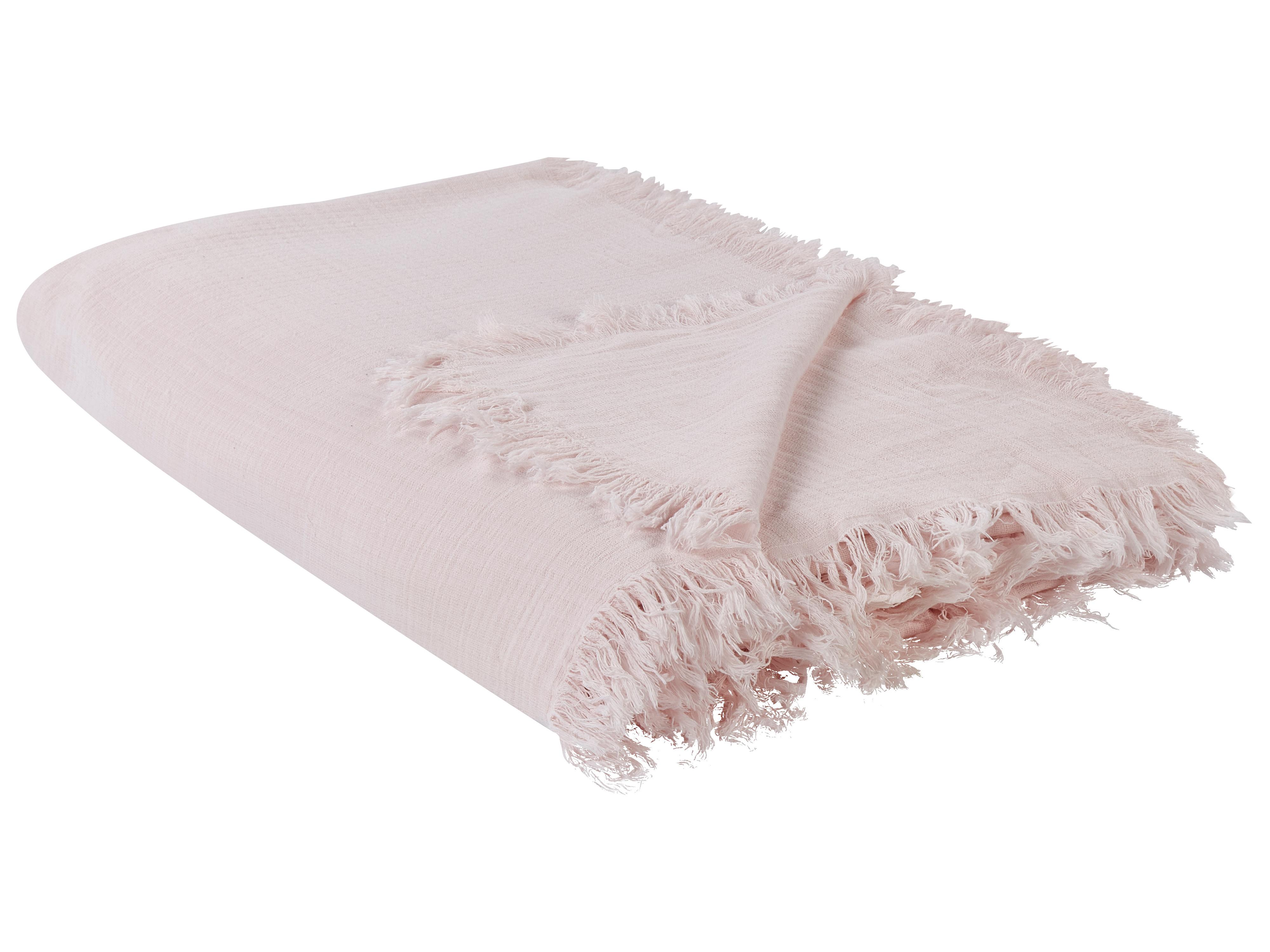 Tagesdecke HALPOLA Baumwolle 150 x 200 cm Rosa