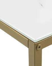 Console Table DELANO Tempered Glass Marble/ Gold_765455
