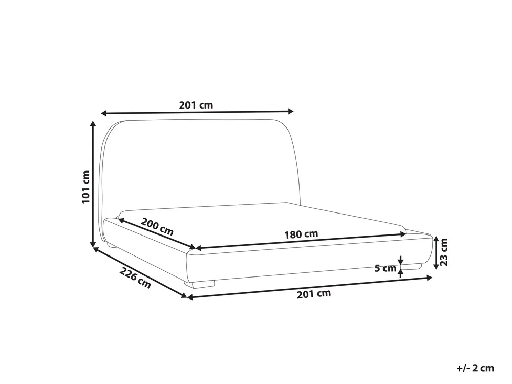 Wasserbett Bouclé ROISEL 180 x 200 cm Hellbeige_937515