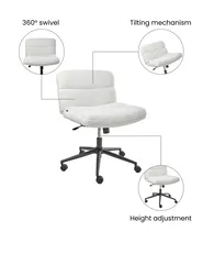Desk Chair CATLIN Boucle White_1074401