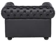 Living Room Set 4 Seater CHESTERFIELD Leather Black_769424