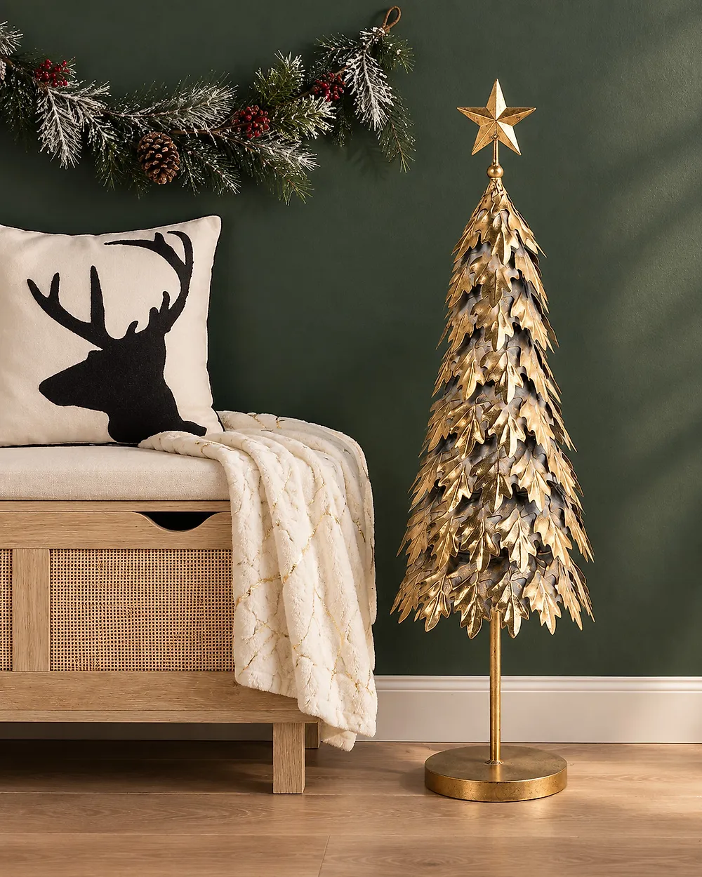 Christmas Decoration KOUVOLA 88 cm Christmas Tree Gold_1173510