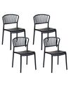 Gartenstuhl 4er Set GELA Schwarz
