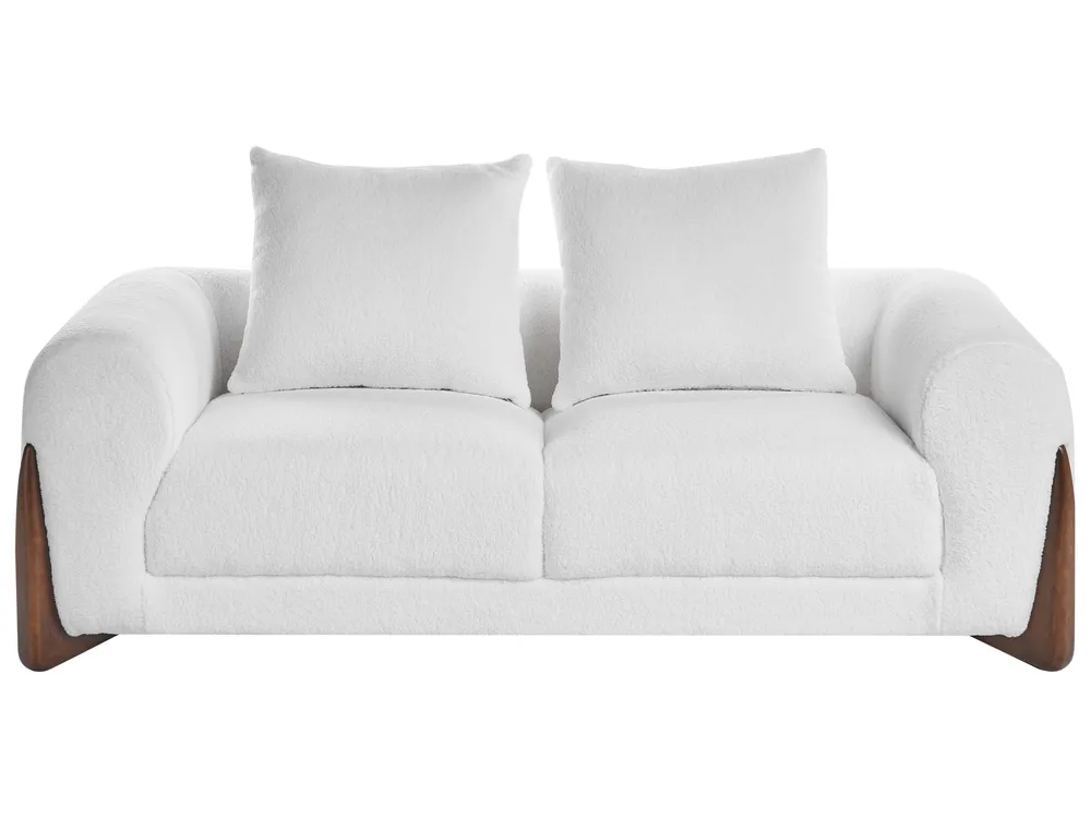 Living Room Set 6 Seater VINLIDEN Boucle White_1048396