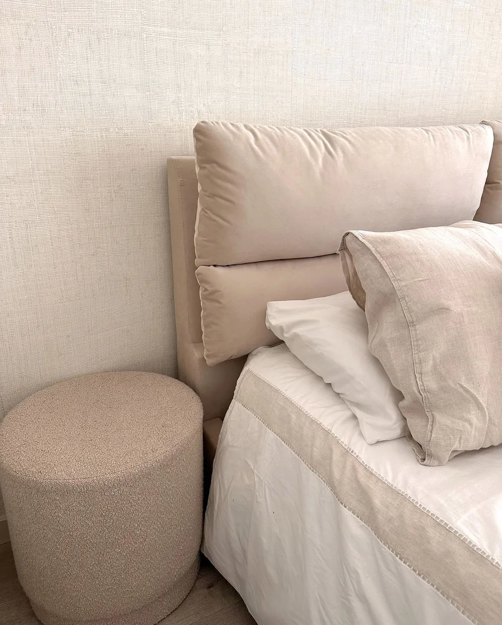 Ottoman Bed BATILLY Velvet Light Beige 160 x 200 cm (EU King Size)_875942
