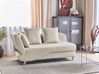 Linksseitige Chaiselongue MERI mit Stauraum Kunstleinen Beige