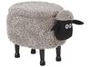 Tierhocker mit Stauraum SHEEP Schaf Stoff Grau