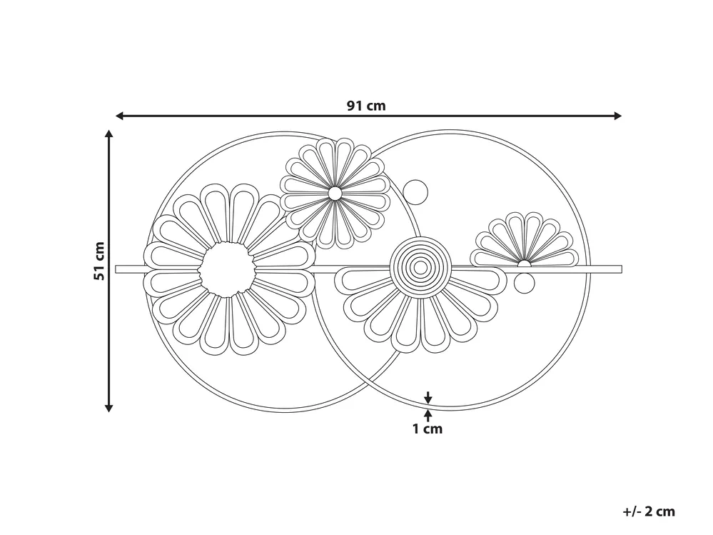 Wandobjekt Blume PROMETHIUM Metall 51 cm Gold_933948