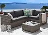 Garten Ecksofa mit Tisch 4-Sitzer AVOLA Polyrattan Grau linksseitig