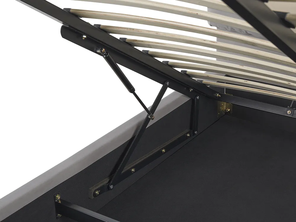 Bett mit Stauraum BATILLY Samtstoff Hellgrau 160 x 200 cm_830174