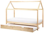 Kinderbett mit Ausziehbett Kiefernholz CRILLON 90 x 200 cm Hellbraun_961892