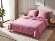 Bettwäsche-Set HARMONRIDGE 220 x 240 cm Baumwollsatin Rosa_815053
