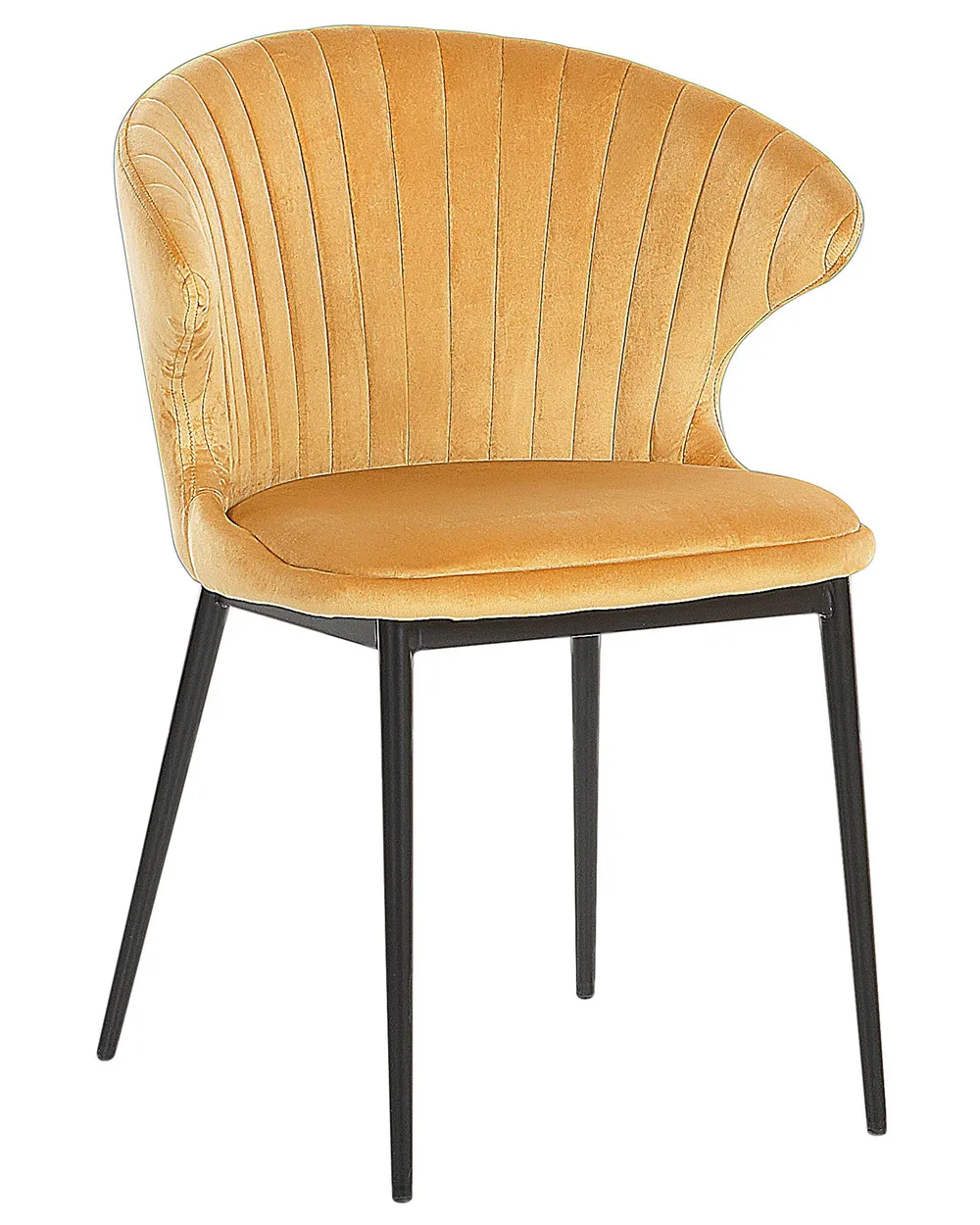 Set of 2 Dining Chairs AUGUSTA Velvet Mustard_767630