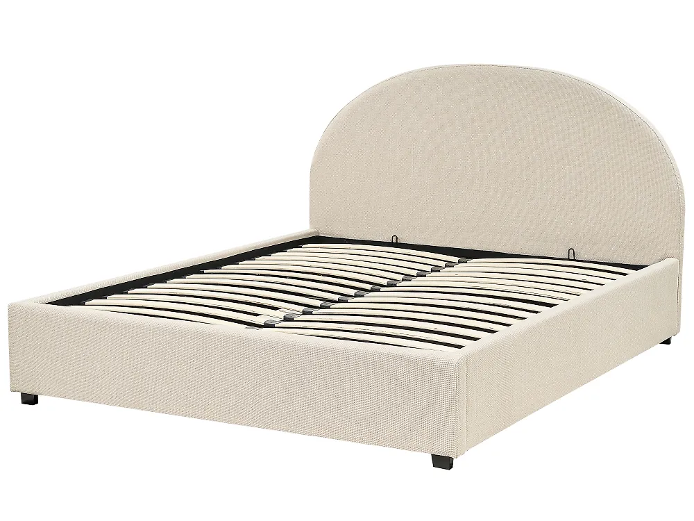 Ottoman Bed VAUCLUSE Fabric Beige 160 x 200 cm (EU King Size)_876839