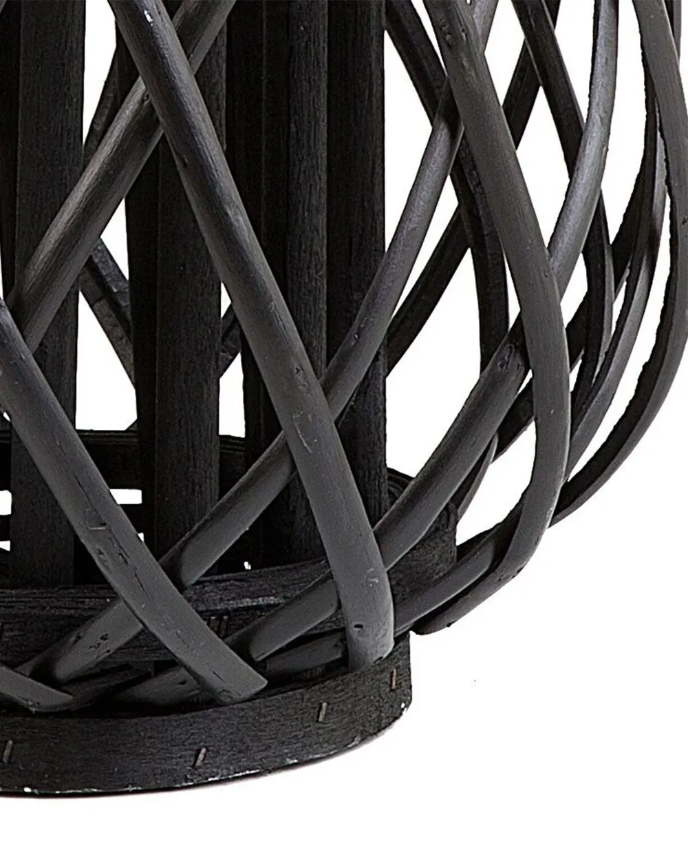 Lantern MAURITIUS 30 cm Willow Wood Black_734175