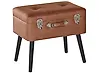 Hocker mit Stauraum MALLARD Kunstleder Goldbraun