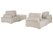 Modular Living Room Set 4 Seater TIBRO Fabric Light Beige_825923
