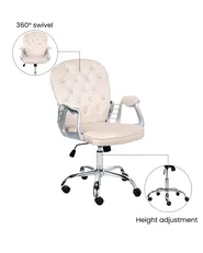 Desk Chair PRINCESS Velvet Beige_1036993