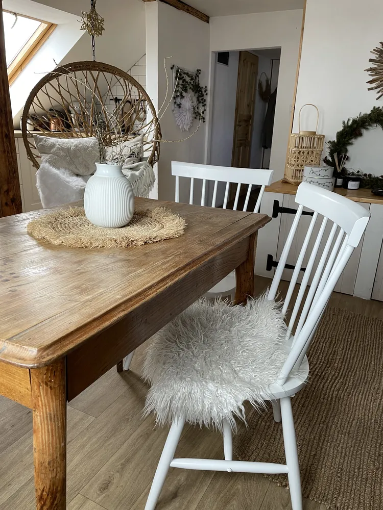 Esszimmerstuhl 2er Set BURGES Holz Weiß_844754