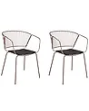 Esszimmerstuhl 2er Set RIGBY Metall Beige