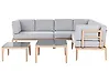 Garten Ecksofa mit Tisch 6-Sitzer RIMA modular Metall Grau linksseitig