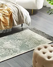 Teppich AKARSU Grün 80 x 150 cm Viskose_1178630