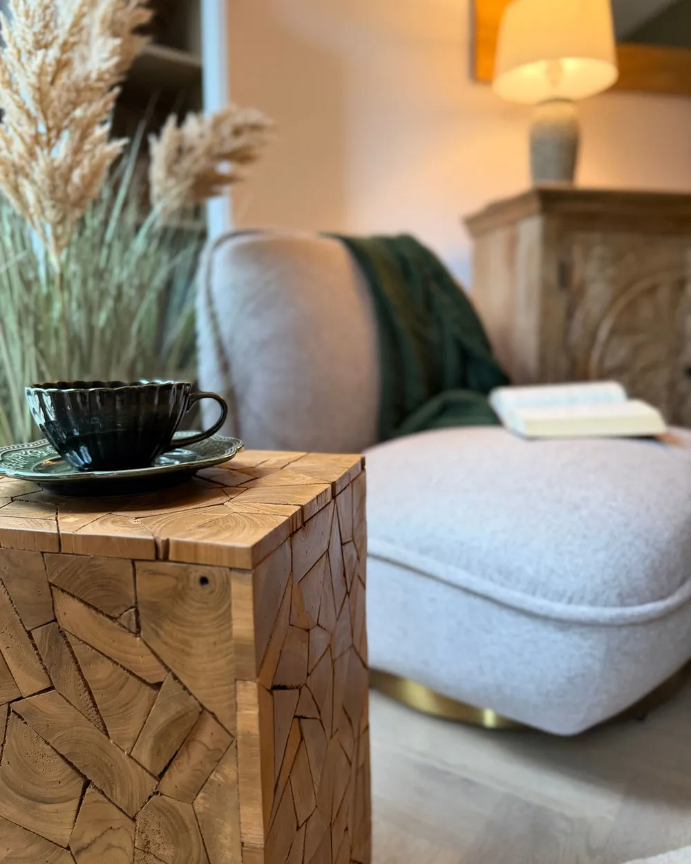 Side Table NELSON Teak Wood Brown_1163729