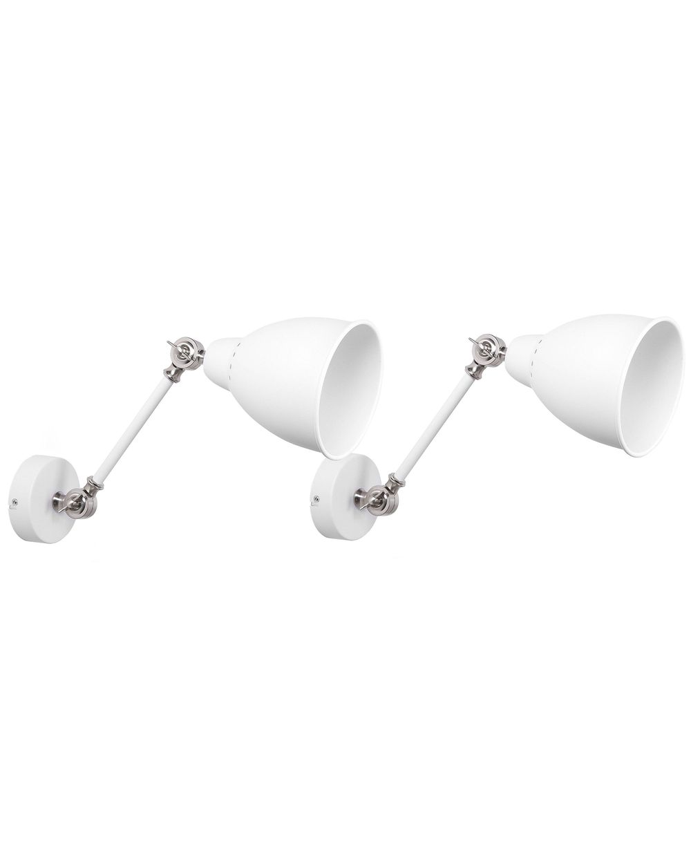Set of 2 Wall Lamps MISSISSIPPI Adjustable Metal White