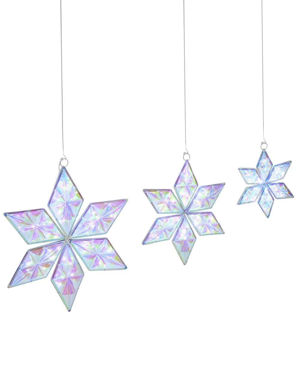 Set of 3 Hanging Decorations RENSJON 25/35/46 cm Star Multicolour_1018736