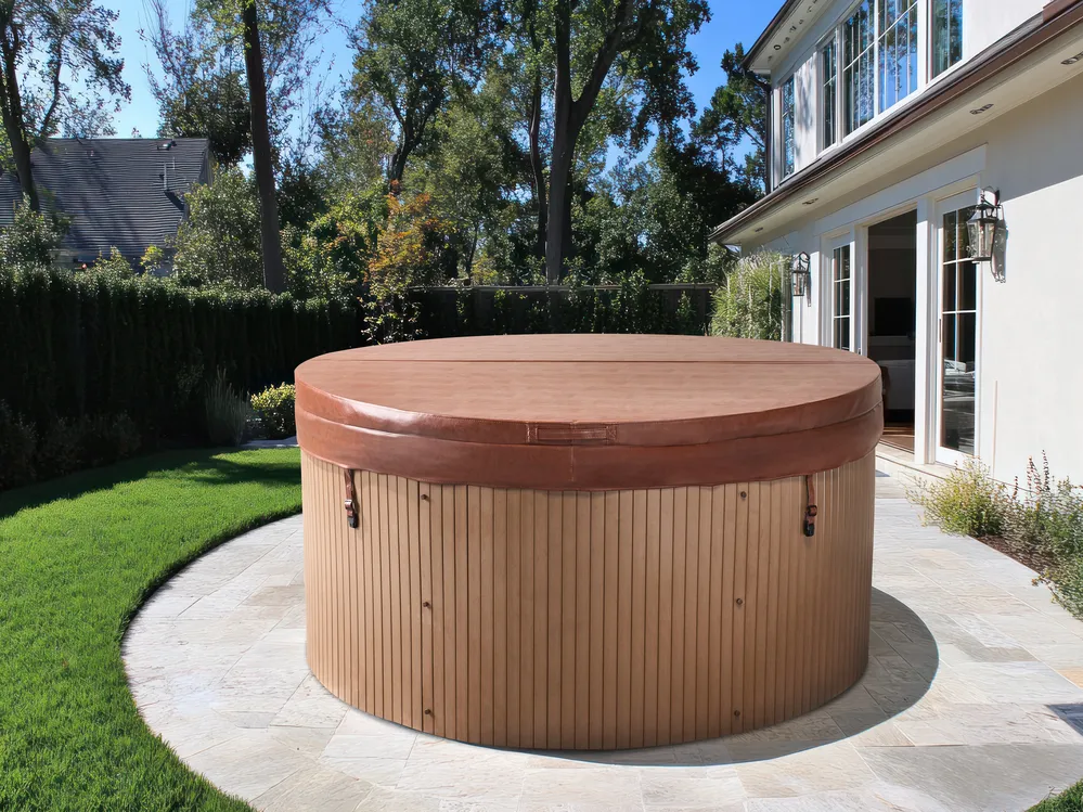 Outdoor Hot Tub with LED MARFIL Brown_965363