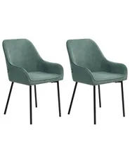 Esszimmerstuhl 2er Set LOVERNA Cord Grün_1022397