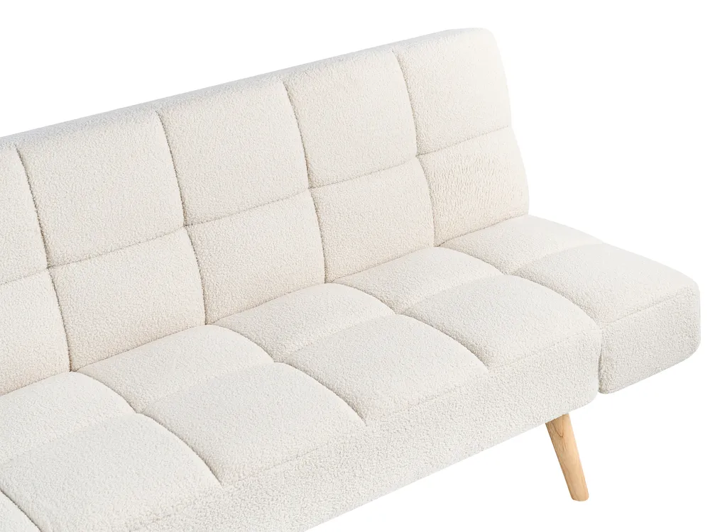 Sofa Bed 2 Seater INGARO Boucle Off-White_1067987