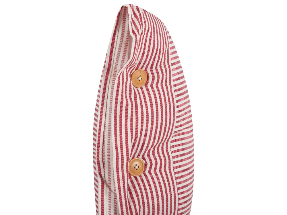 Dekokissen AALITA 45 x 45 cm Baumwolle Rot Streifenmuster_902642