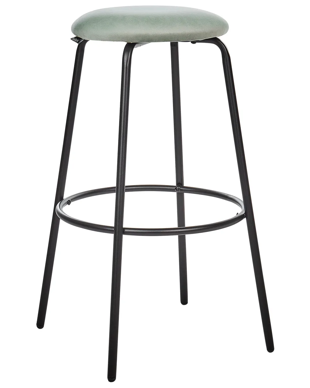 Set of 2 Bar Stools MORTON Velvet Mint Green_916013